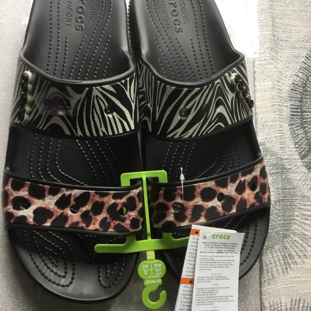 Crocs Men’s size 14 sandal slides animal remix NWT